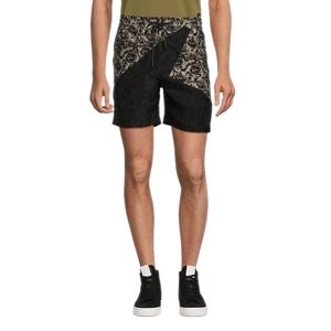 RtA |‎ Black Patchwork Patterned Shorts in Size Medium